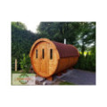 3,5m long Pine Barrel Sauna (Ø 1.97 m) with changing room