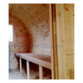 3,5m long Pine Barrel Sauna (Ø 1.97 m) with changing room