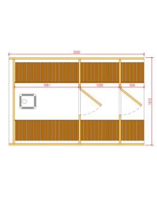 3,5m long Pine Barrel Sauna (Ø 1.97 m) with changing room