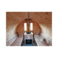 3,5m long Pine Barrel Sauna (Ø 1.97 m) with changing room