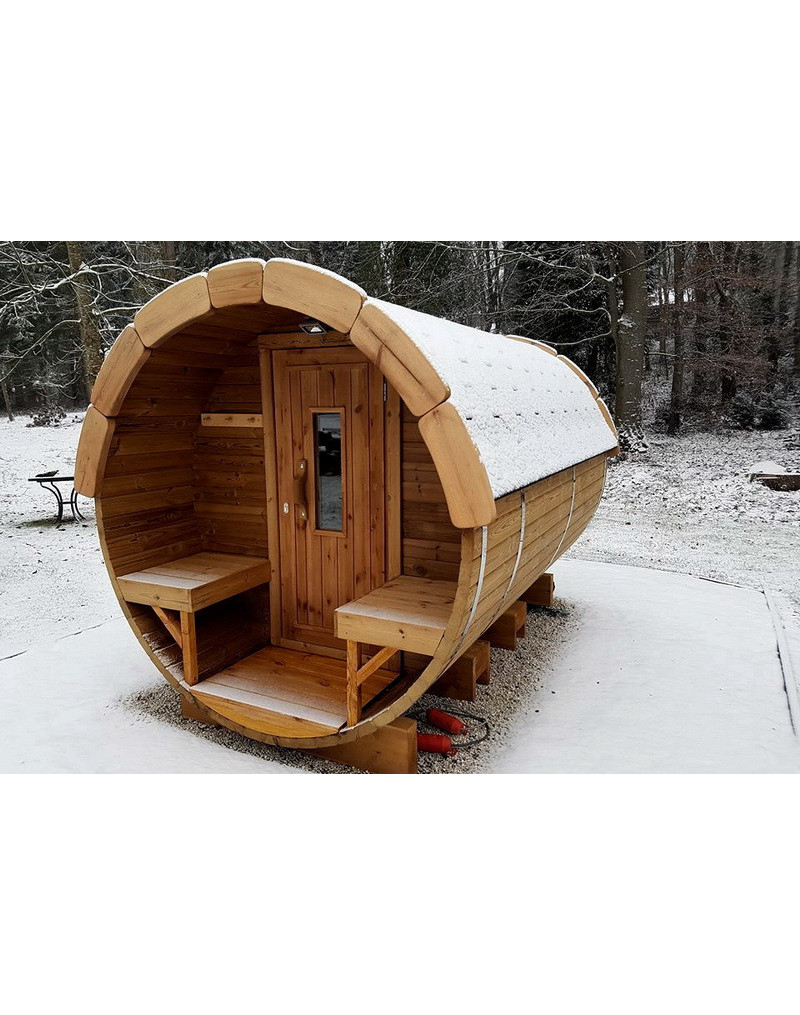 2,4m long Thermowood Barrel Sauna (Ø 1,97 m) 2,4m long Thermowood Barrel Sauna (Ø 1,97 m)