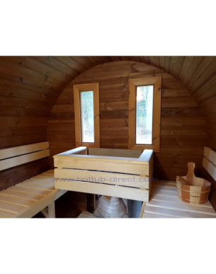 2,4m long Thermowood Barrel Sauna (Ø 1,97 m)