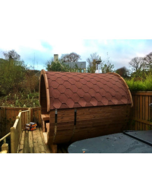2,4m long Thermowood Barrel Sauna (Ø 1,97 m)