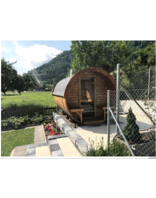 2,4m long Thermowood Barrel Sauna (Ø 1,97 m)