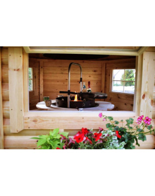 9,2m² BBQ Hut with extension – Grill Cabin
