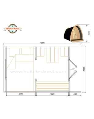 Camping Pod 2 room/2,4 x 4,0m