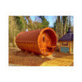 4,5m long Pine Barrel Sauna (Ø 2,27 m) with changing room