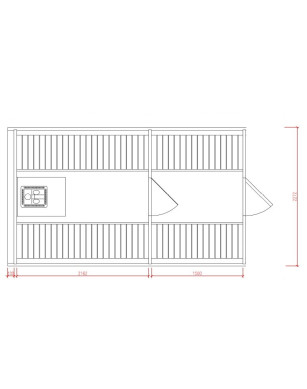 4,5m long Pine Barrel Sauna (Ø 2,27 m) with changing room
