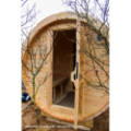 4,5m long Pine Barrel Sauna (Ø 2,27 m) with changing room
