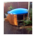 DELUXE GLASS FIBER TUB WITH INTEGRATED WOODEN FIRED HEATER