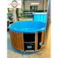 DELUXE GLASS FIBER TUB WITH INTEGRATED WOODEN FIRED HEATER