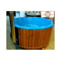 DELUXE GLASS FIBER TUB WITH INTEGRATED WOODEN FIRED HEATER