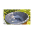 DELUXE GLASS FIBER TUB WITH INTEGRATED WOODEN FIRED HEATER