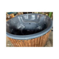 DELUXE GLASS FIBER TUB WITH INTEGRATED WOODEN FIRED HEATER