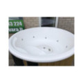 DELUXE GLASS FIBER TUB WITH INTEGRATED WOODEN FIRED HEATER