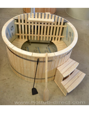 Ø200cm Plastic & Spruce Hottub with inside heater