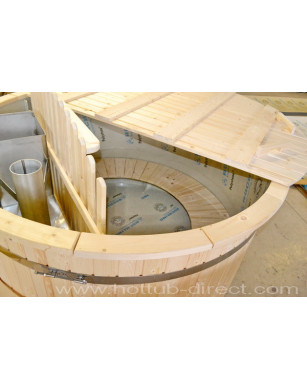 Ø200cm Plastic & Spruce Hottub with inside heater