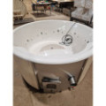 WHITE GLASS FIBER HOTTUB WITH INTEGRATED WOODEN FIRED HEATER IN STOCK