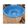 BLUE GLASS FIBER HOTTUB WITH OUTSIDE HEATER IN STOCK
