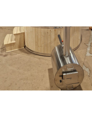 BLUE GLASS FIBER HOTTUB WITH OUTSIDE HEATER IN STOCK