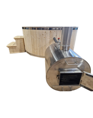 WHITE GLASS FIBER HOTTUB WITH OUTSIDE HEATER IN STOCK