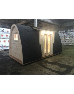 Insulated Camping Pod with side entrance/2,4 x 6,0m