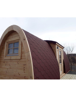 Insulated Camping Pod with side entrance/2,4 x 6,0m