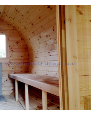 4,0m long Pine Barrel Sauna (Ø 1.97 m) with changing room