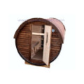 4,8m long Pine Barrel Sauna (Ø 1,97 m) with changing room