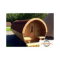 4,8m long Pine Barrel Sauna (Ø 1,97 m) with changing room