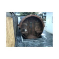 4,8m long Pine Barrel Sauna (Ø 1,97 m) with changing room