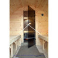 4,8m long Pine Barrel Sauna (Ø 1,97 m) with changing room