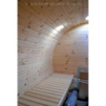 4,8m long Pine Barrel Sauna (Ø 1,97 m) with changing room