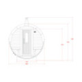 4,8m long Pine Barrel Sauna (Ø 1,97 m) with changing room