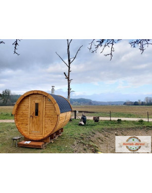 2,4m long Pine Barrel Sauna (Ø 2,27 m)