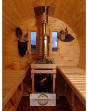 2,4m long Pine Barrel Sauna (Ø 2,27 m)
