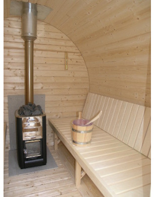 2,4m long Pine Barrel Sauna (Ø 2,27 m)