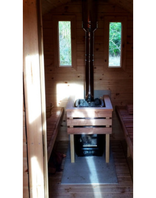 2,4m long Pine Barrel Sauna (Ø 2,27 m)
