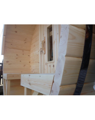 2,4m long Pine Barrel Sauna (Ø 2,27 m)
