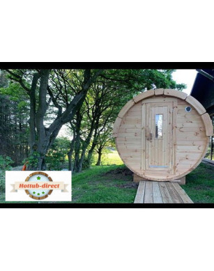 2,4m long Pine Barrel Sauna (Ø 2,27 m)