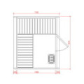 1,7m long Barrel Sauna (Ø 1.97 m) with Electric Heater