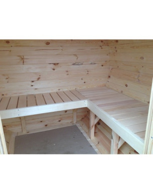 1,7m long Barrel Sauna (Ø 1.97 m) with Electric Heater