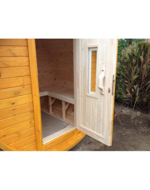 1,7m long Barrel Sauna (Ø 1.97 m) with Electric Heater