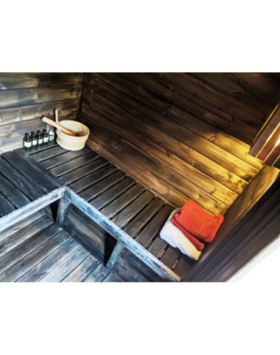 1,7m long Barrel Sauna (Ø 1.97 m) with Electric Heater