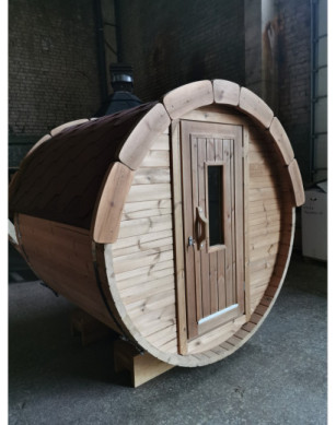 1,7m long Barrel Sauna (Ø 1.97 m) with Electric Heater