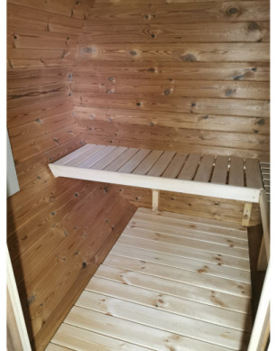 1,7m long Barrel Sauna (Ø 1.97 m) with Electric Heater