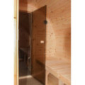 4,8m long Pine Barrel Sauna (Ø 2,27 m) with changing room