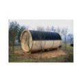 4,8m long Pine Barrel Sauna (Ø 2,27 m) with changing room