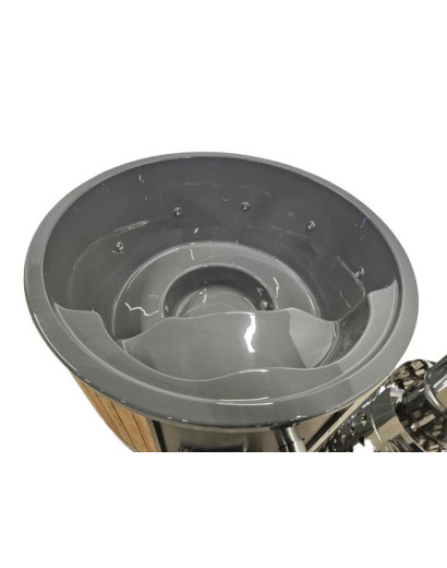 GREY ACRYLIC HOTTUB WITH INTEGRATED WOODEN FIRED HEATER IN STOCK