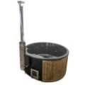 GREY ACRYLIC HOTTUB WITH INTEGRATED WOODEN FIRED HEATER IN STOCK